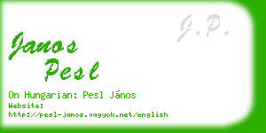 janos pesl business card